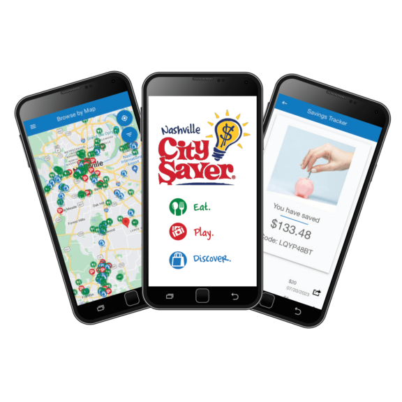 nashville city saver mobile app on devices