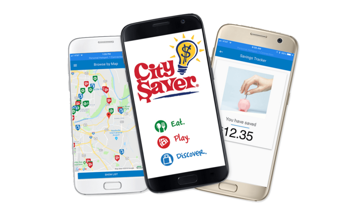 mobile phones with city saver savings app