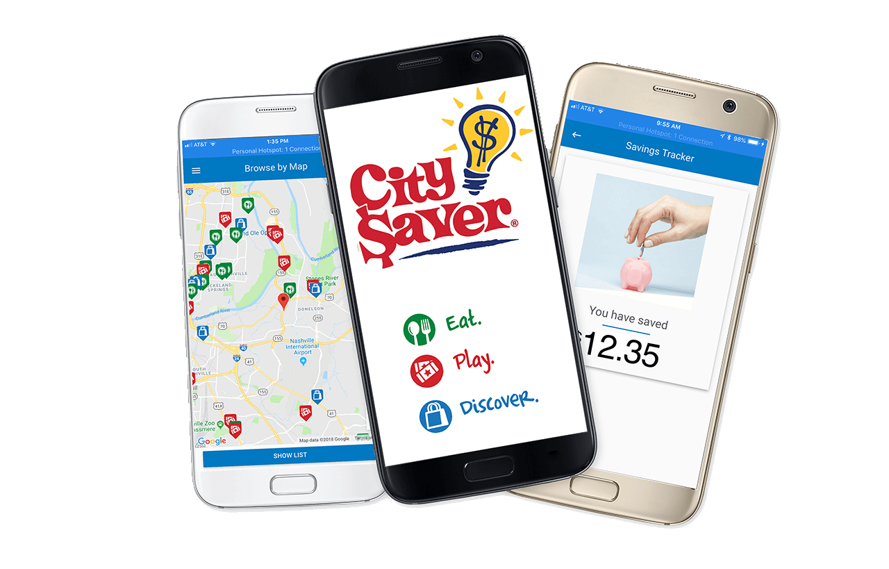 mobile phones with city saver savings app