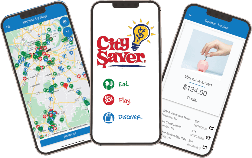 mobile phones with city saver savings app